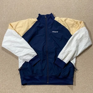 Adidas Originals Tracksuit Top Mens Medium Navy White Shell Track Jacket Trefoil - Picture 1 of 10