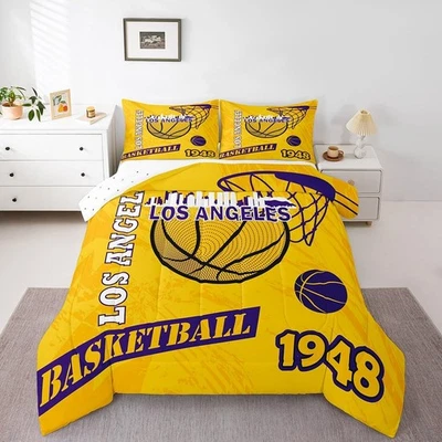 Juego de cama de baloncesto niños niñas tamaño doble juegos deportes baloncesto ciudad com... Foto 1 de 4