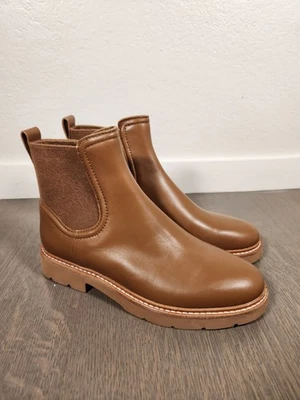 Nuevo $395 Vince Mujer Rue Tostado Fawn Chelsea Botas 5.5 Lana Botín Tobillo Marrón Foto 1 de 4