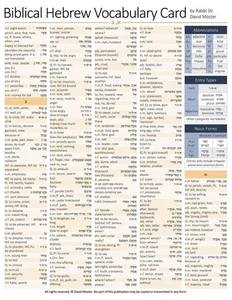 Biblical Hebrew Vocabulary Card by David Moster (English) Paperback Book - Bild 1 von 1