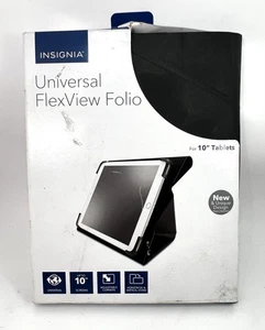 Insignia FlexView Folio Case for 10" Tablet Black NEW - Picture 1 of 4