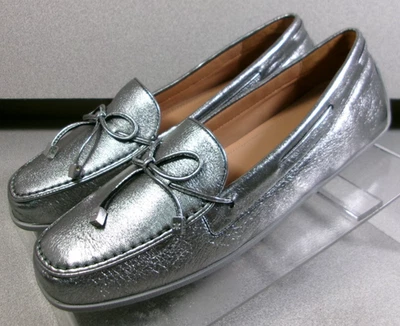 7814929 LSP30 ZAPATO MUJER TALLA 7 M PLATA CUERO SLIP-ON DE JOHNSTON & MURPHY Foto 1 de 4