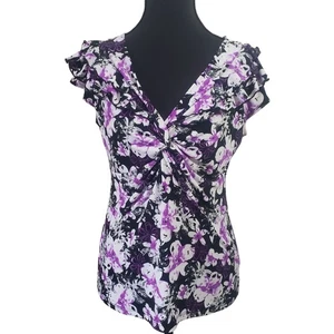 Blusa Babydoll Mujer Y2K Floral Volantes Pequeña Top Talla L Hada Romántica - Imagen 1 de 8