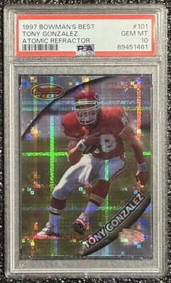 1997 Bowman's Best Atomic Refractor #101 Tony Gonzalez Chiefs Rookie PSA 10 GEM - Image 1 of 2