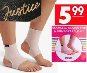 Justice Girls TAGLIA S/M/2 Pack Maniche alla Caviglia Danza PALESTRA COMODA Colore Rosa - Foto 1 di 14