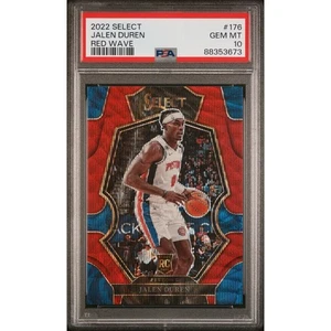2022-23 Panini Select Jalen Duren Red Wave RC Pistons Color Match PSA 10 Pop 6 - Bild 1 von 3