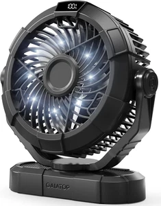 Ventilatore da Campeggio Portatile con Lanterna LED 3 Velocità Ricaricabile 360° Rotazione USB - Foto 1 di 7