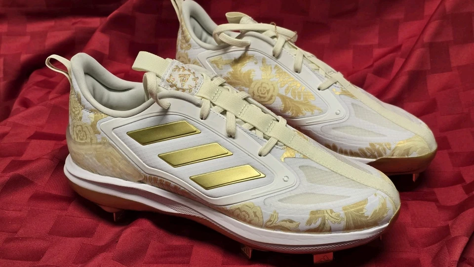 Adidas Adizero PureHustle IG3478 Softball Cleats W9 White Gold Floral – Rare NWT - Image 1 of 4