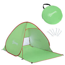 Outsunny 2-3 Person Pop up Tent Instant Camping Tent Sun Shade Shelter, Green