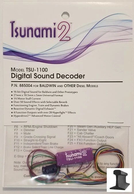 Soundtraxx ~ New 2025 ~ Tsunami 2 ~ TSU-1100 Baldwin ~ Sound Decoder ~ 8850042 - Image 1 of 1