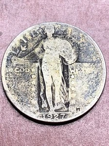 1927 Standing Liberty Quarter G - sehr guter Zustand 90% Silber 25c US Type Münze - Bild 1 von 11