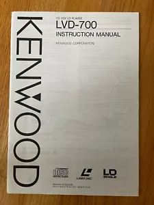 Kenwood LVD-700 LD Player Owners Instruction Manual,ORIGINAL - Picture 1 of 3