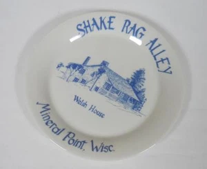 Shake Rag Alley Welsh House Souvenir 7" Placa de Cerámica, Punto Mineral, WI, ¡Raro! - Imagen 1 de 7