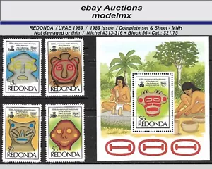 Redonda, 1989 Issue - UPAE 89, Michel#313-316, Block 56, MNH - Cat.$21.75 - Bild 1 von 1