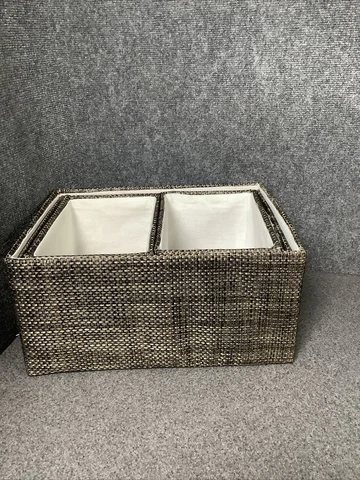3 sizes Nestick Plastic Wicker Baskets- Linen Lined M65A Cover
