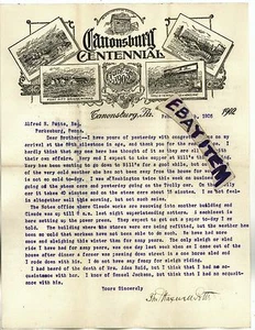 1902 letterhead CANONSBURG CENTENNIAL Pennsylvania THOMAS MAXWELL POTTS letter - Picture 1 of 1