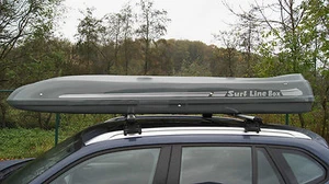 Stabile Geräumige Aerodynamic Premium GFK Dachbox Surfbox Malibu GRAU von MOBILA - Bild 1 von 11