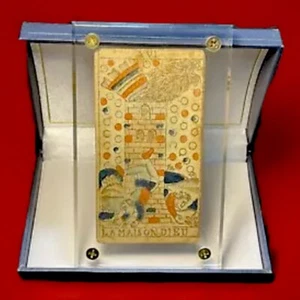 The Tower Historic Symbolic Arcana Marseille Woodcut Antique Tarot Playing Card - Picture 1 of 19
