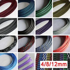 Expanding Braided Sleeving (Cotton Yarn + PET) Wire Cable Harness Sheathing - Picture 1 of 30