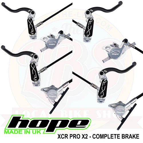 Hope XCR Pro X2 MTB Brake Set Post Mount or Flat Mount Silver - Brand New - Image 1 of 1