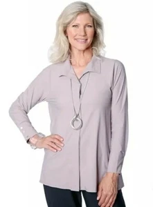 Marla Wynne Mauve Stretch Tech Swing Blouse XS NWT - Picture 1 of 6