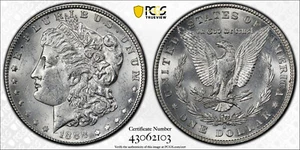 1888-S Morgan Silver Dollar $1 PCGS MINT STATE 61 MS 61 RARE KEY DATE - Picture 1 of 5