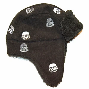 Gap Kids Star Wars Darth Vader Black Fleece Trapper Hat S/M $30 NWT - Picture 1 of 2