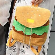 Burger Plush Backpack Cute Creative Drawstring Travel for Teens Ladies Girls