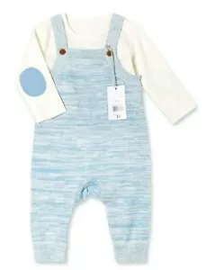 Conjunto de mampara de estiércol tejido azul y crema para bebés niños cuidado madre - Imagen 1 de 5