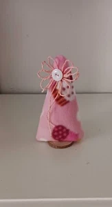 Small Pink Christmas Tree/Dreamhouse Style/ Fleece Fabric/ Tier Tray/Tablescape - Picture 1 of 6
