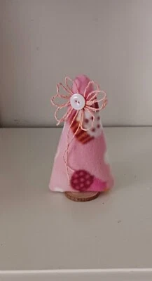 Small Pink Christmas Tree/Dreamhouse Style/ Fleece Fabric/ Tier Tray/Tablescape  - Image 1 of 4