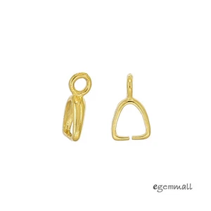 6x Gold Plated Sterling Silver Pinch Clip Bail Pendant Clasps Connector #99249 - Picture 1 of 1