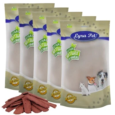 5 kg Pferdefleisch Streifen Hundesnack fettarm Training Kauspaß Hunde Lyra Pet® - Bild 1 von 4