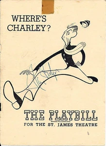 Playbill de Ray Bolger con autógrafo firmado a mano Where's Charley 1948 + 2 más - Imagen 1 de 5