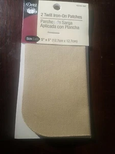 Dritz 2 Twill Iron-On Patches 5" X 5"  - Picture 1 of 5