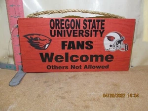 LETRERO DE BIENVENIDA PARA FANÁTICOS DE LA UNIVERSIDAD ESTATAL OREGON-OTROS NO PERMITIDOS - Imagen 1 de 2
