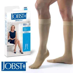Womens Ultrasheer Compression Knee Stockings 15-20 mmhg Supports Jobst Closed - Picture 1 of 1