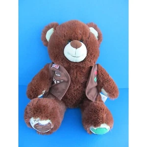 BABW GIRL SCOUT TEDDY BEAR THIN MINT BROWN UNIFORM BADGES BUILD A BEAR 12" PLUSH - Picture 1 of 9
