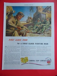 1943 WWII CAMPBELL SUPPE 1. Klasse Essen für kämpfenden Mann Foto Kunstdruck Anzeige - Bild 1 von 1