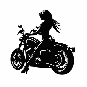 Adesivo Chopper Girl Decorazione Moto Camper Tanti Colori e Misure - Foto 1 di 18