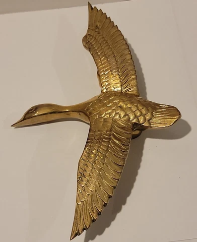 Vintage Brass goose Door Knocker Bird Nautical Antique Cover