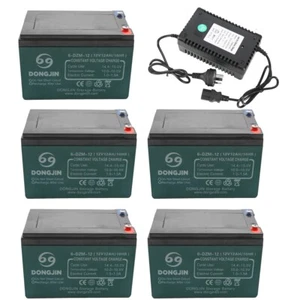 5x 12V 12AH 6-DZM-12 Battery 60v Charger For Electric ATV Mobility Scooter Ebike - Picture 1 of 8