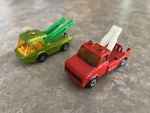 Matchbox Superfast #74 Toe Joe Wrecker Tow Truck 1:64 1972 & No61 Red Wreck 1978 - Picture 1 of 11