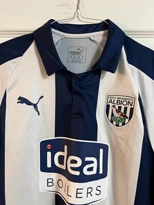 West Bromwich Albion Home Football Shirt Jersey Size Puma WBA 2018 Ideal LARGE - Picture 1 of 3