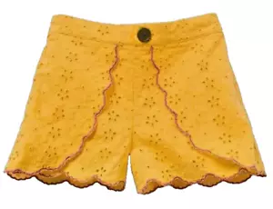 Matilda Jane Enchanted Garden Ramona Yellow Tulip Front Embroidered Shorts Sz 10 - Picture 1 of 2