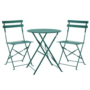 SVITA BERLIN Balkonmöbel Bistroset Garten Bistro Cafe Metall Dunkelgrün - Bild 1 von 8