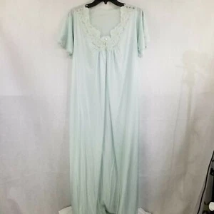 Vintage blau Nylon transparente Borte Nachthemd Dessous Morgenmantel vorne offen kein Markenetikett L - Bild 1 von 10