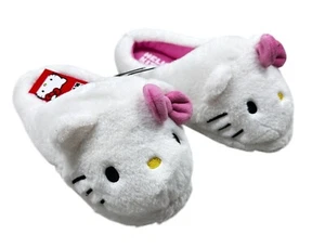 Hello Kitty Hausschuhe Damen Plüsch weiß rosa Schleife bequem NEU - Bild 1 von 11