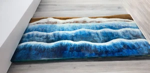 Ocean Wave Epoxy Dining Table Bar Countertop River Conference Meeting Furniture - Picture 1 of 9