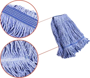 String Mop Heads Replacement Heavy Duty Commercial Grade Blue Cotton Looped E... - Picture 1 of 7